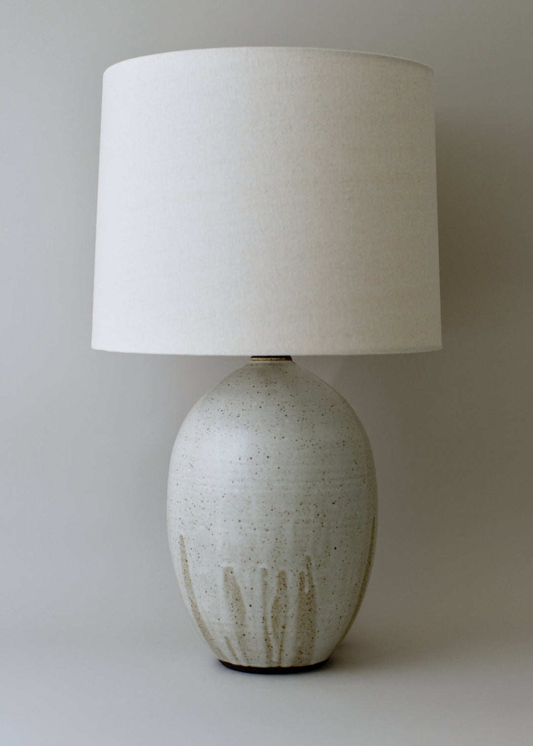 Large Oval Lamp in Flecked Ivory - Victoria Morris Pottery