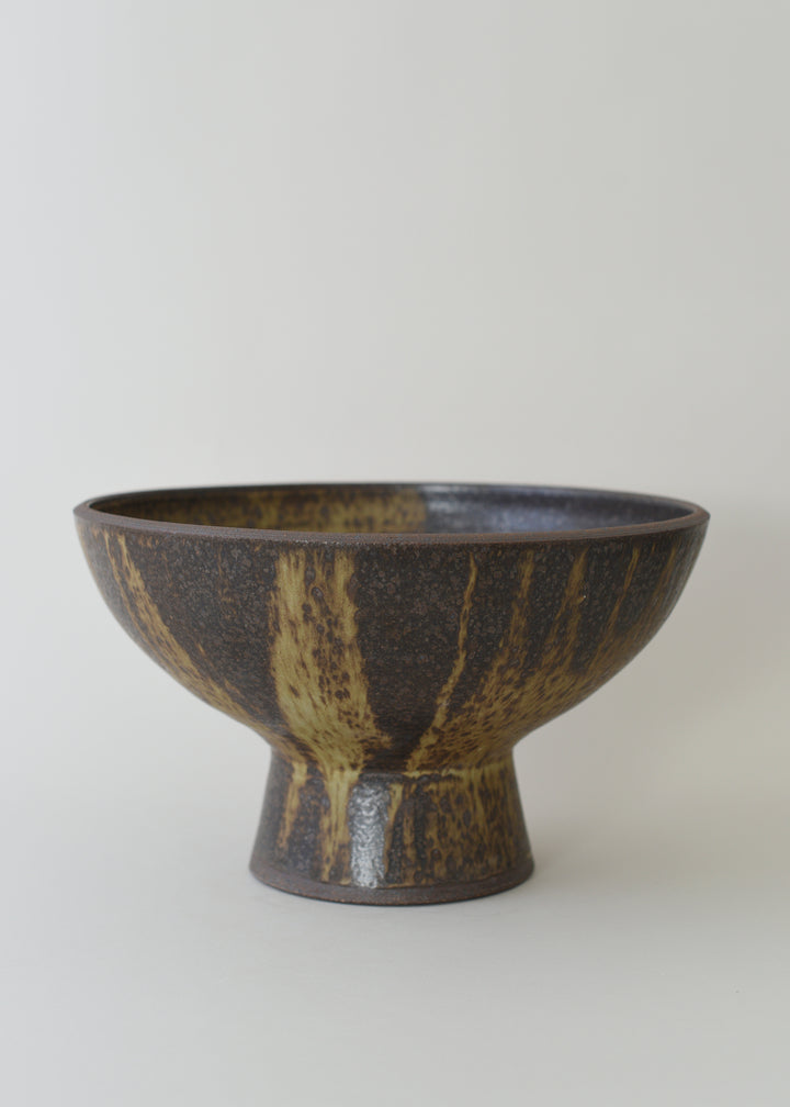 Large Footed Bowl in Live Oak - Victoria Morris Pottery