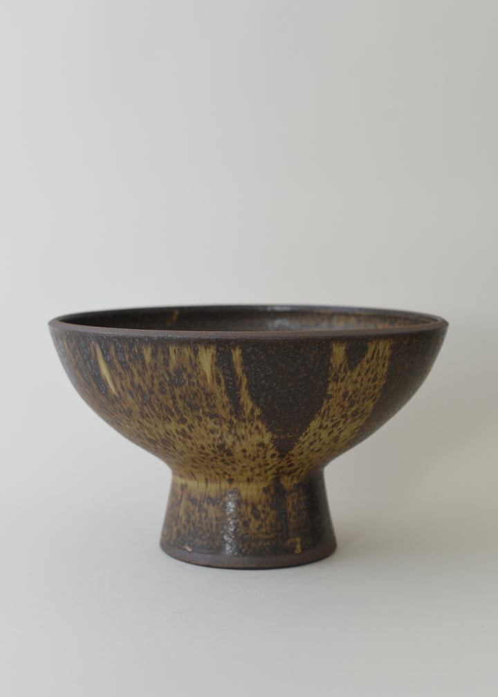 Large Footed Bowl in Live Oak - Victoria Morris Pottery