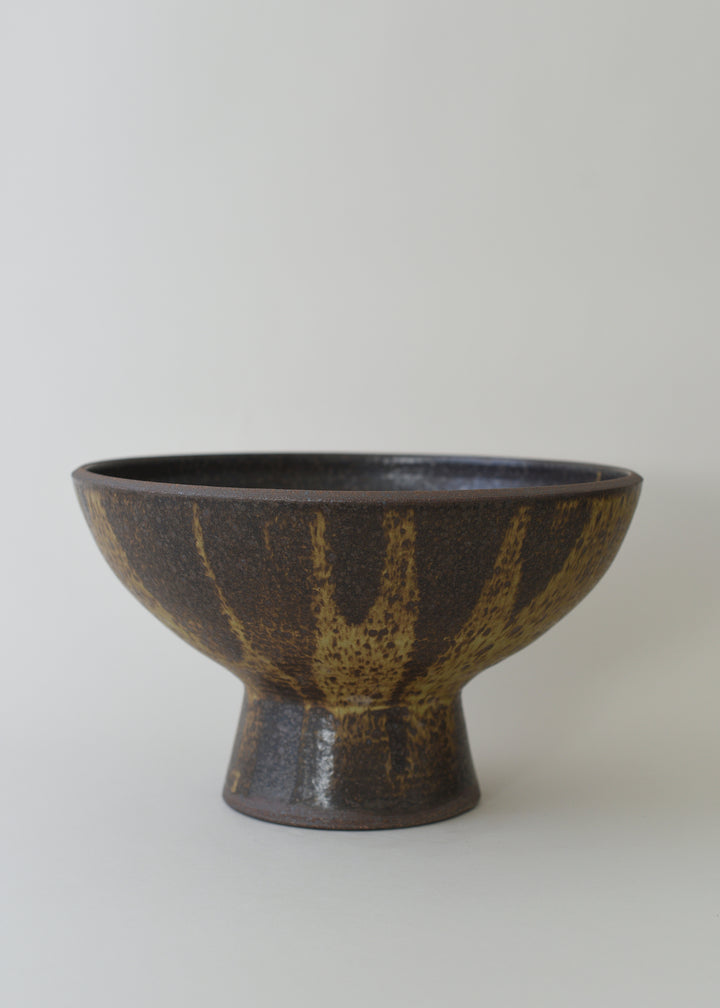 Large Footed Bowl in Live Oak - Victoria Morris Pottery