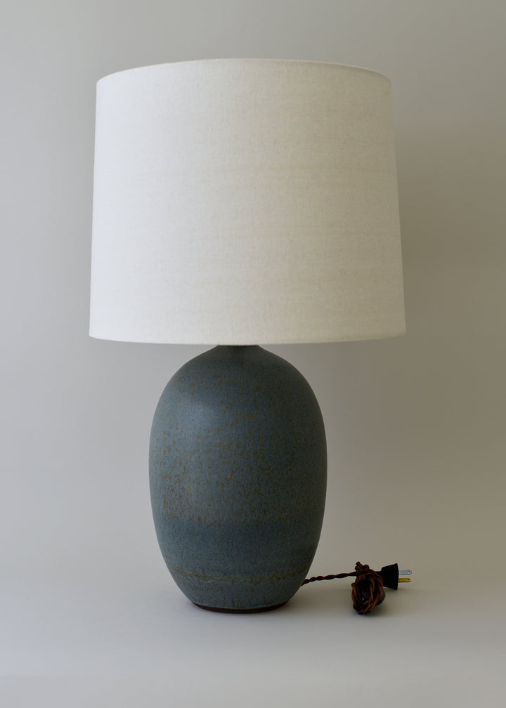 Large Oval Lamp in Lake Blue - Victoria Morris Pottery
