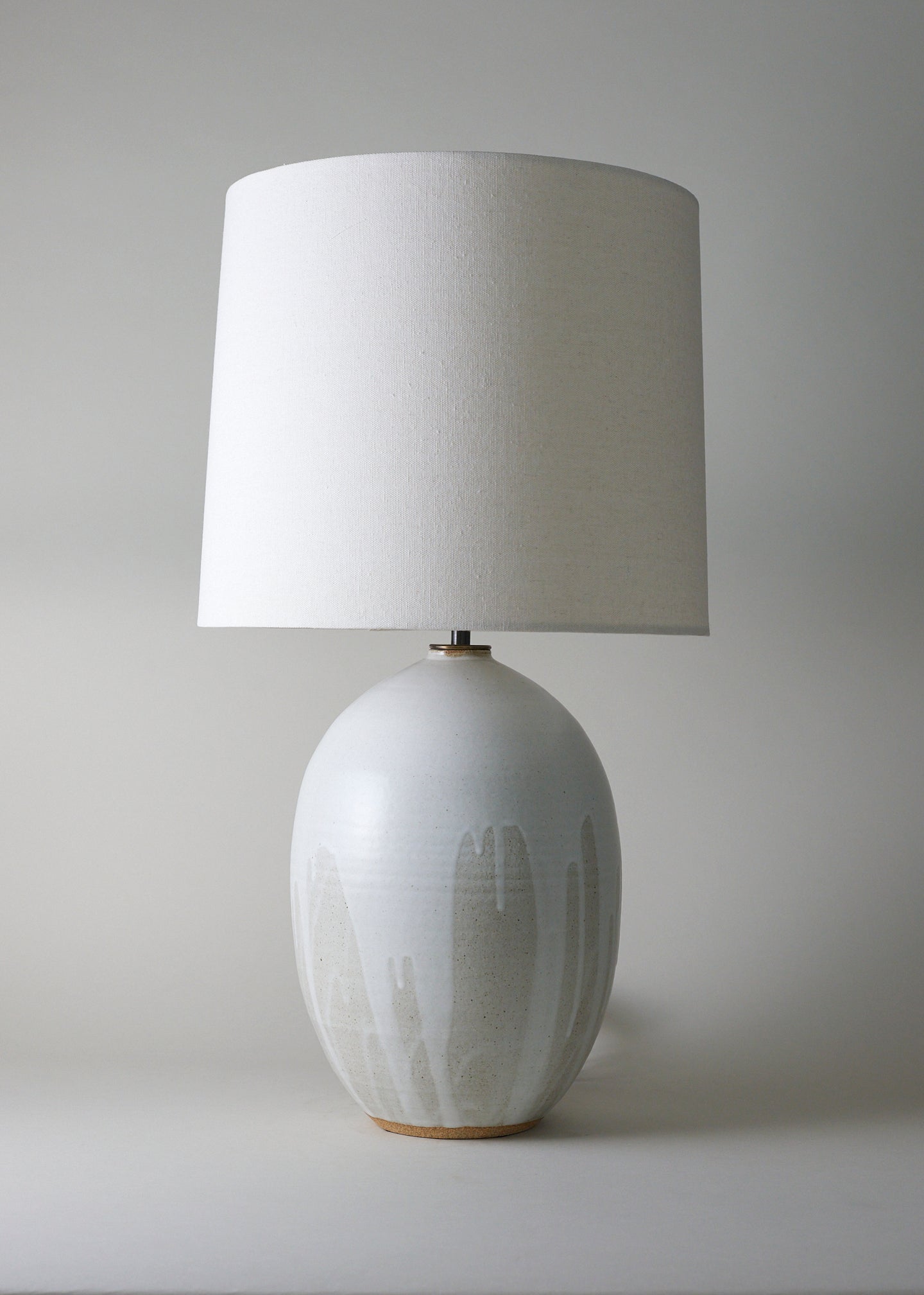 Large Oval Lamp in Flecked Ivory - Victoria Morris Pottery