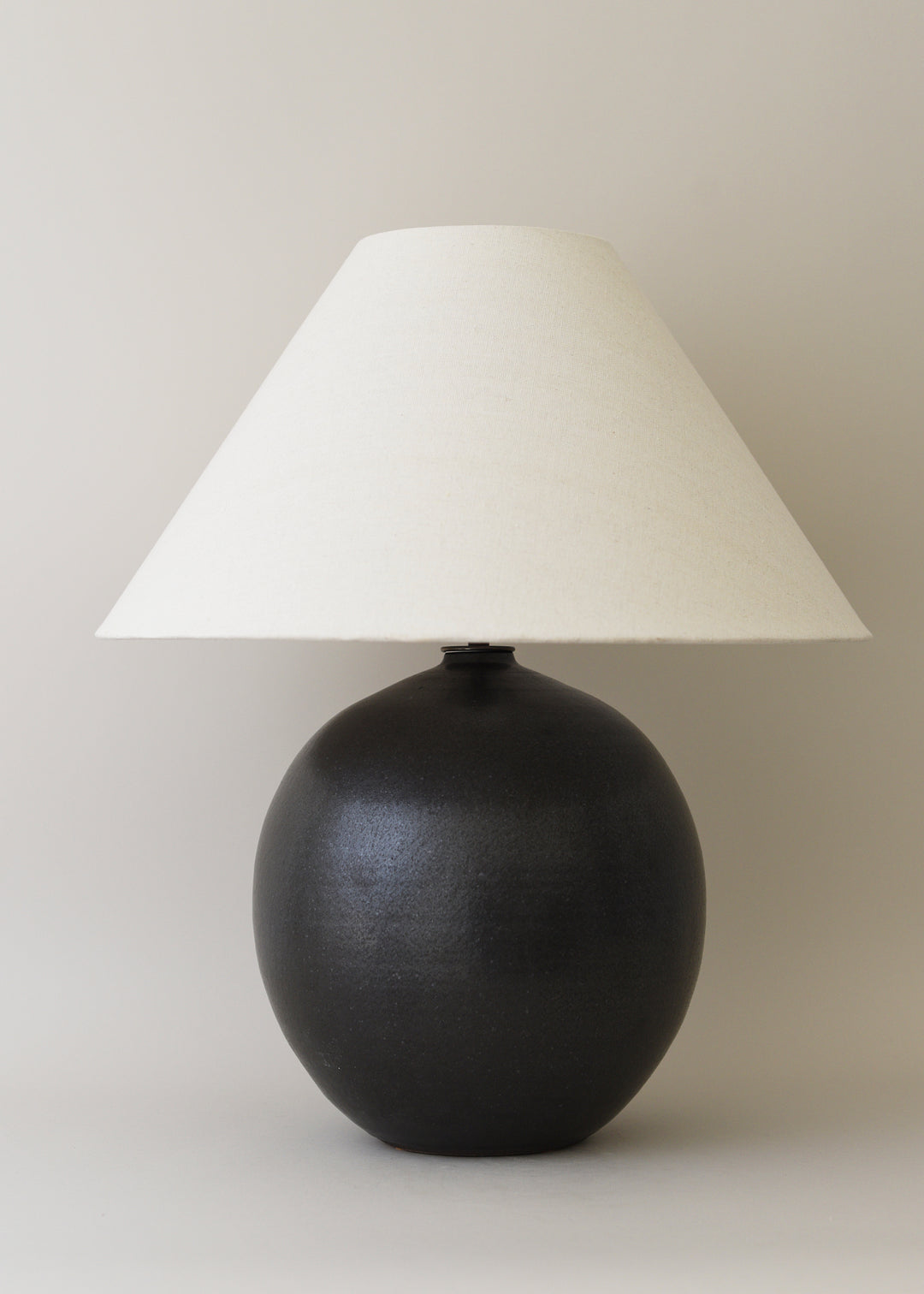 Large Orb Lamp in Iron Black with Empire Shade - Victoria Morris Pottery