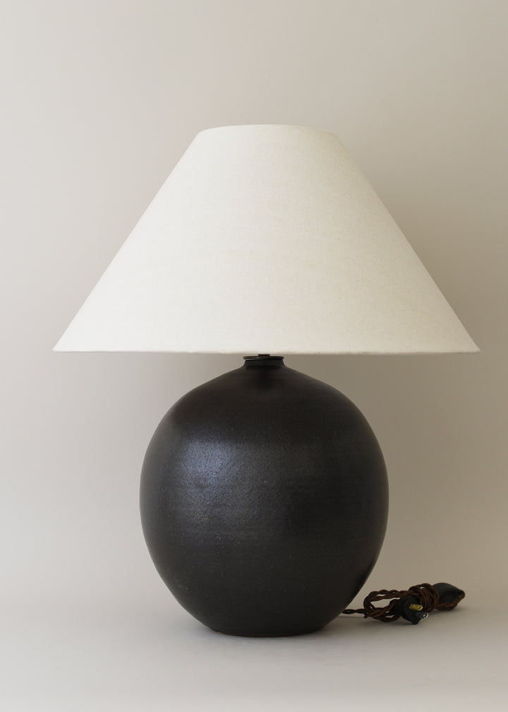 Large Orb Lamp in Iron Black with Empire Shade - Victoria Morris Pottery
