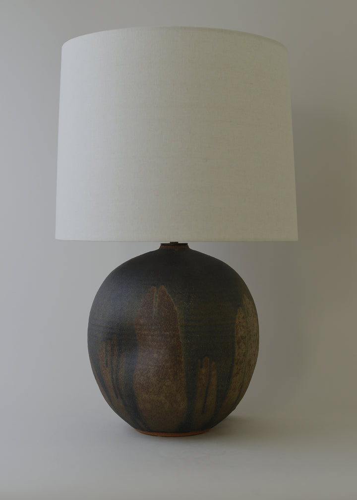 Large Dimple Orb Lamp in Lichen - Victoria Morris Pottery