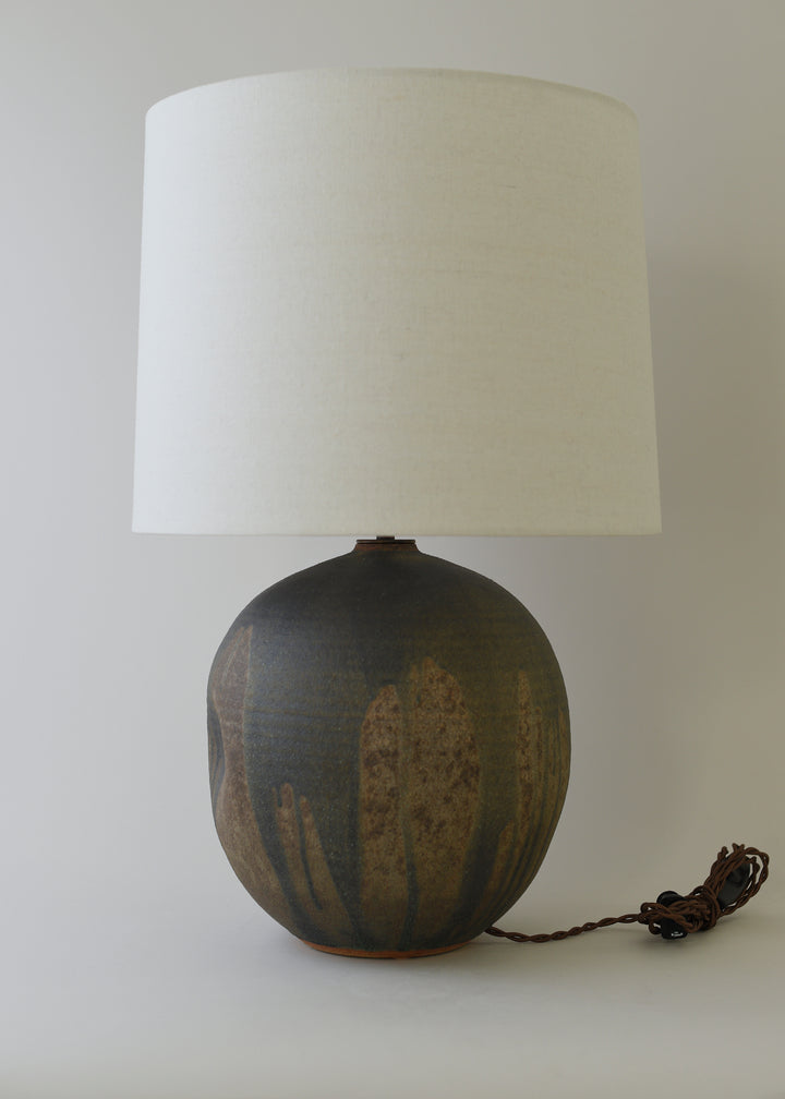 Large Dimple Orb Lamp in Lichen - Victoria Morris Pottery