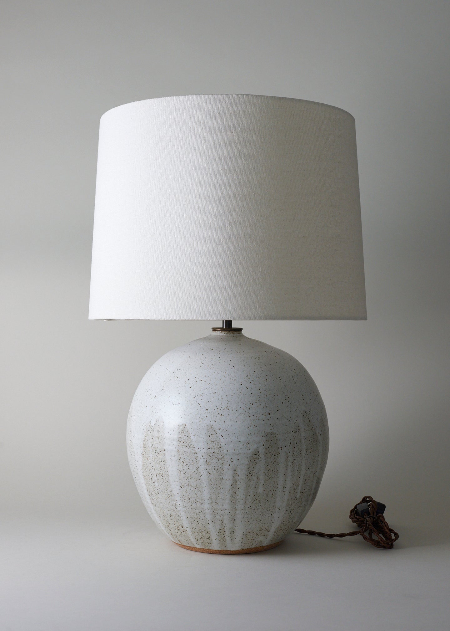 Large Orb Lamp in Mottled Ivory - Victoria Morris Pottery