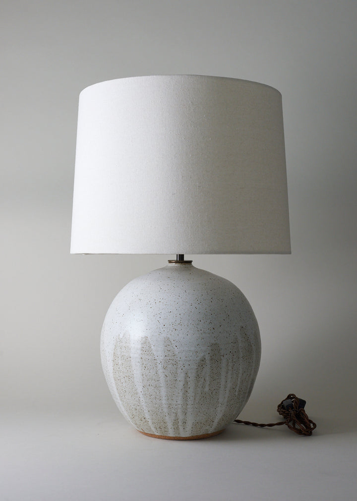 Large Orb Lamp in Mottled Ivory - Victoria Morris Pottery