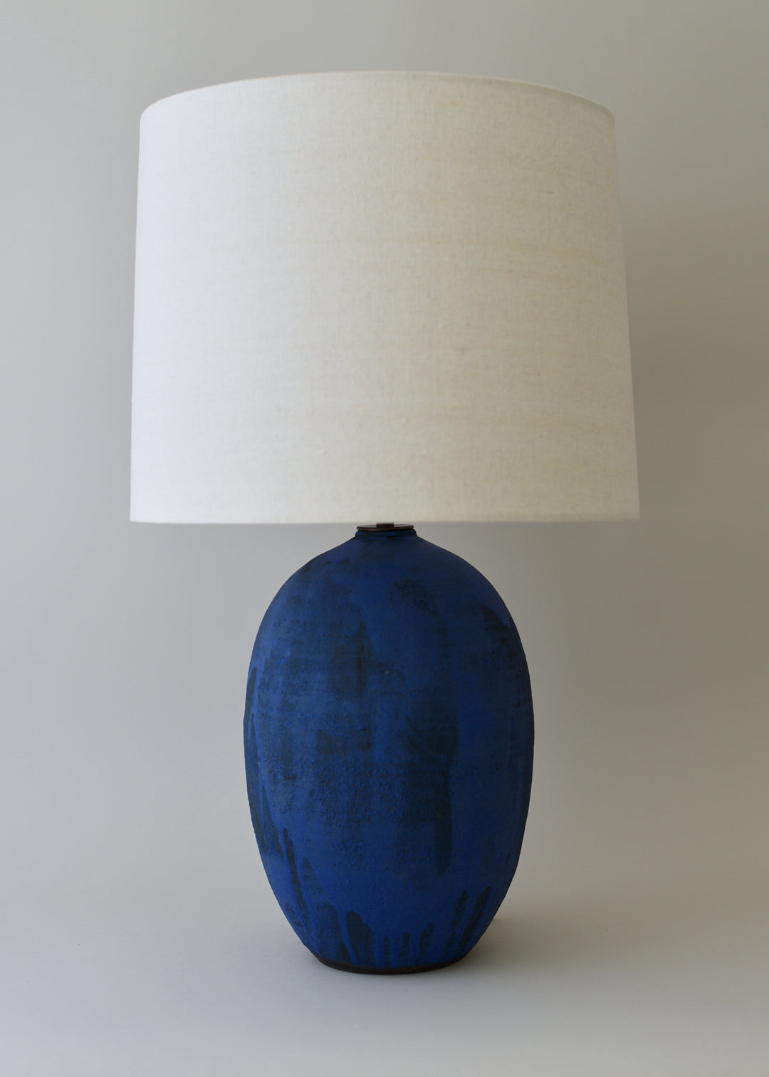 Large Oval Lamp in Brushed Cobalt - Victoria Morris Pottery