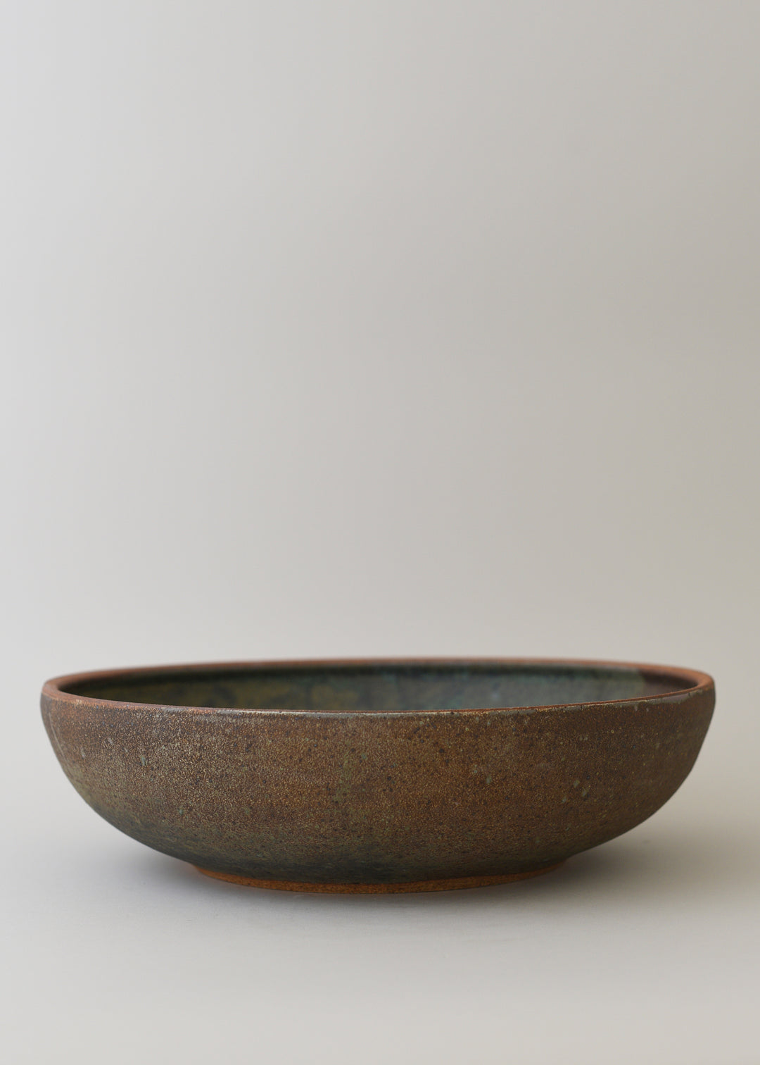 Large Low Rounded Bowl in Lichen - Victoria Morris Pottery