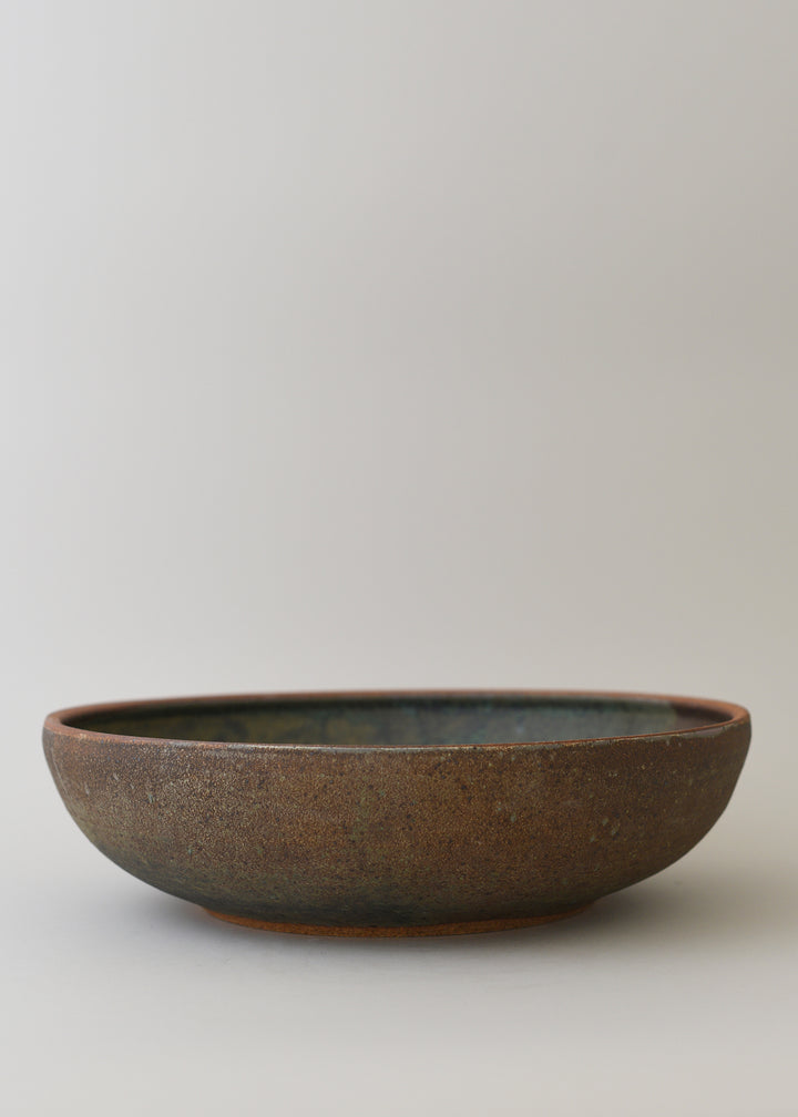 Large Low Rounded Bowl in Lichen - Victoria Morris Pottery