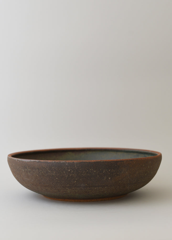 Large Low Rounded Bowl in Lichen - Victoria Morris Pottery