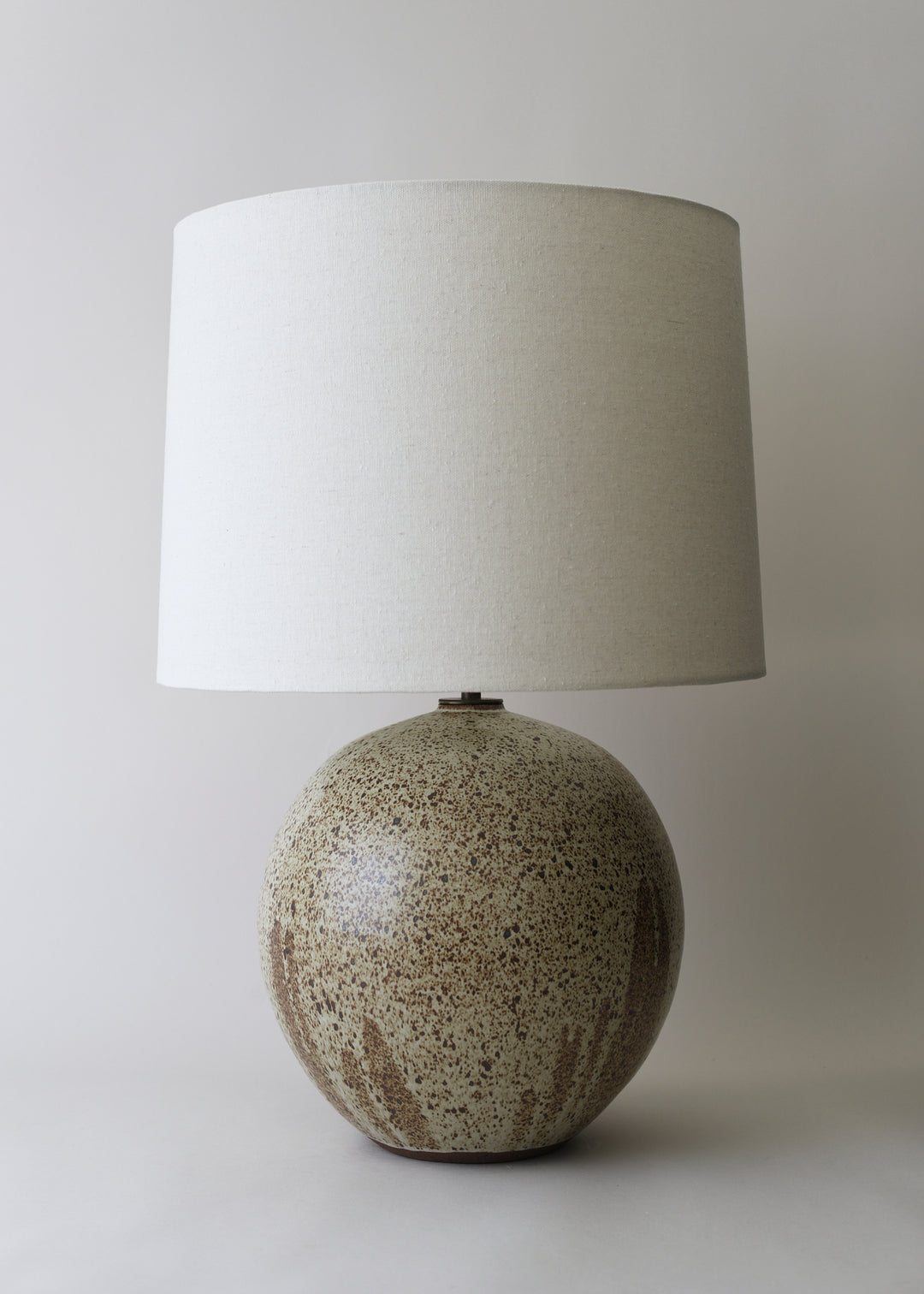Large Orb Lamp in Poured Mottled Ivory - Victoria Morris Pottery