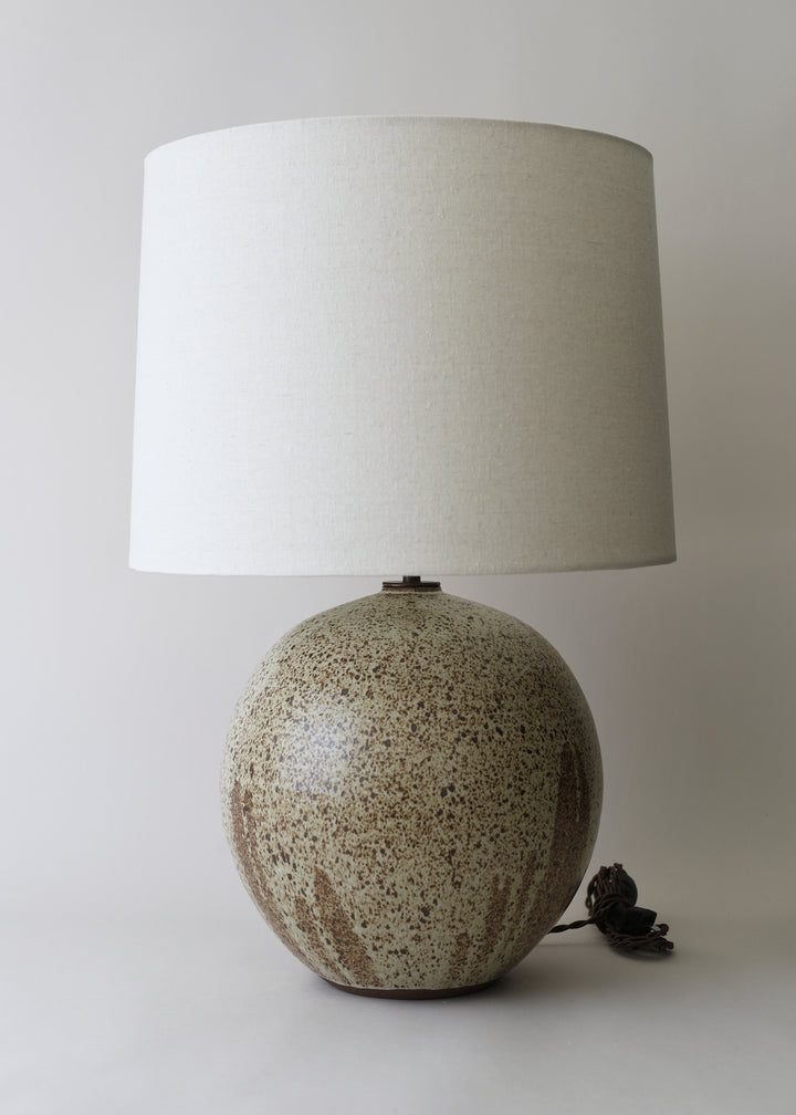 Large Orb Lamp in Poured Mottled Ivory - Victoria Morris Pottery