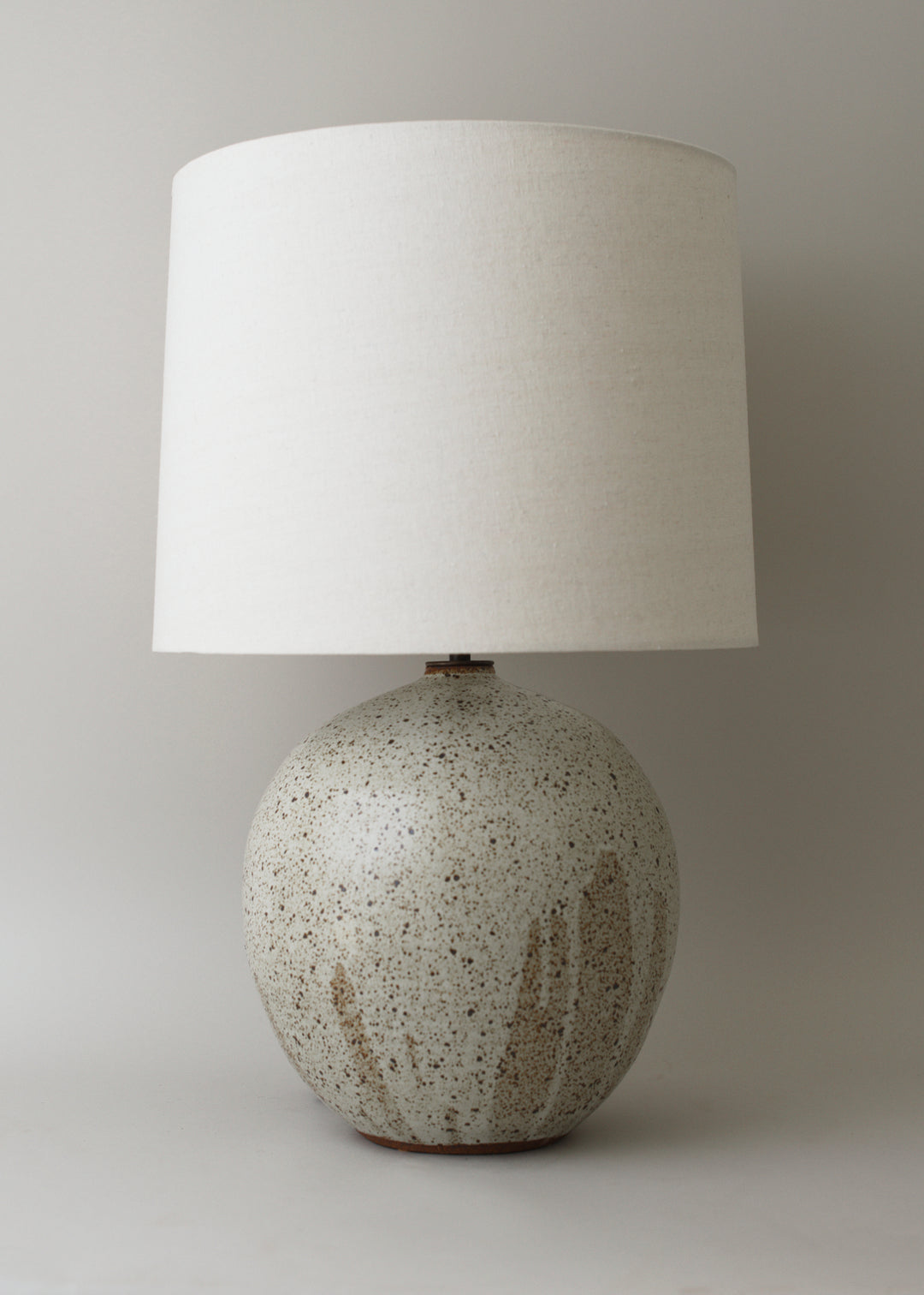 Large Orb Lamp in Poured Mottled Ivory - Victoria Morris Pottery