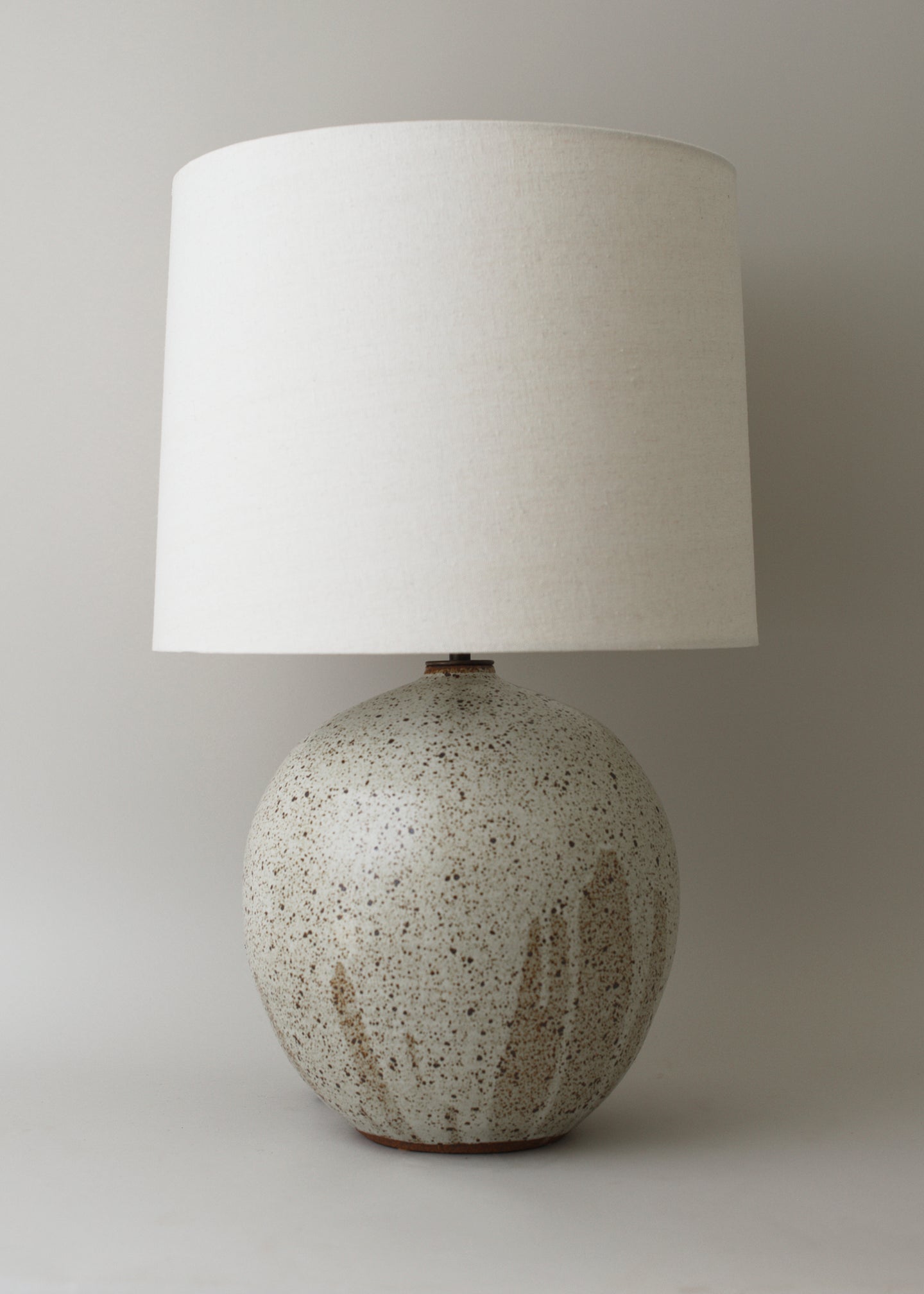 Large Orb Lamp in Poured Mottled Ivory - Victoria Morris Pottery
