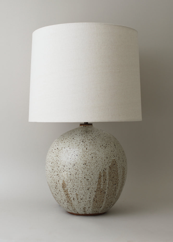 Large Orb Lamp in Poured Mottled Ivory - Victoria Morris Pottery