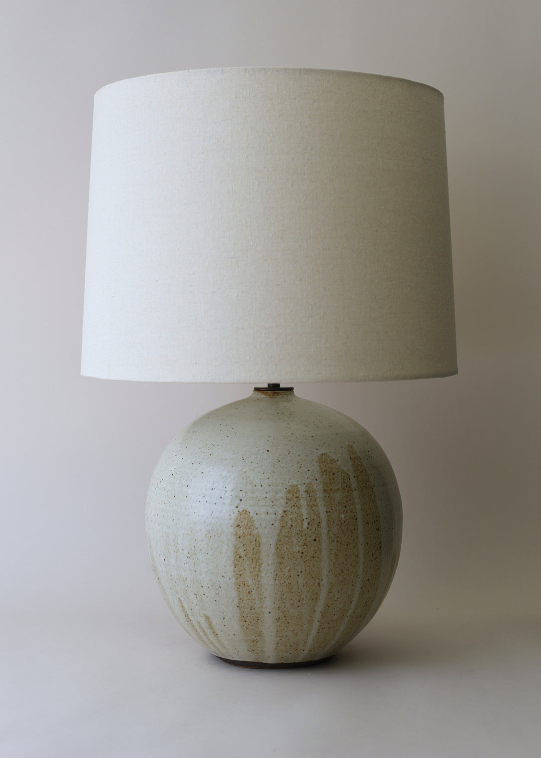 Large Orb Lamp in Poured Flecked Ivory - Victoria Morris Pottery