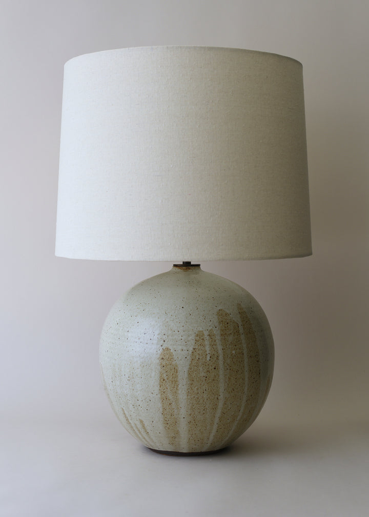 Large Orb Lamp in Poured Flecked Ivory - Victoria Morris Pottery