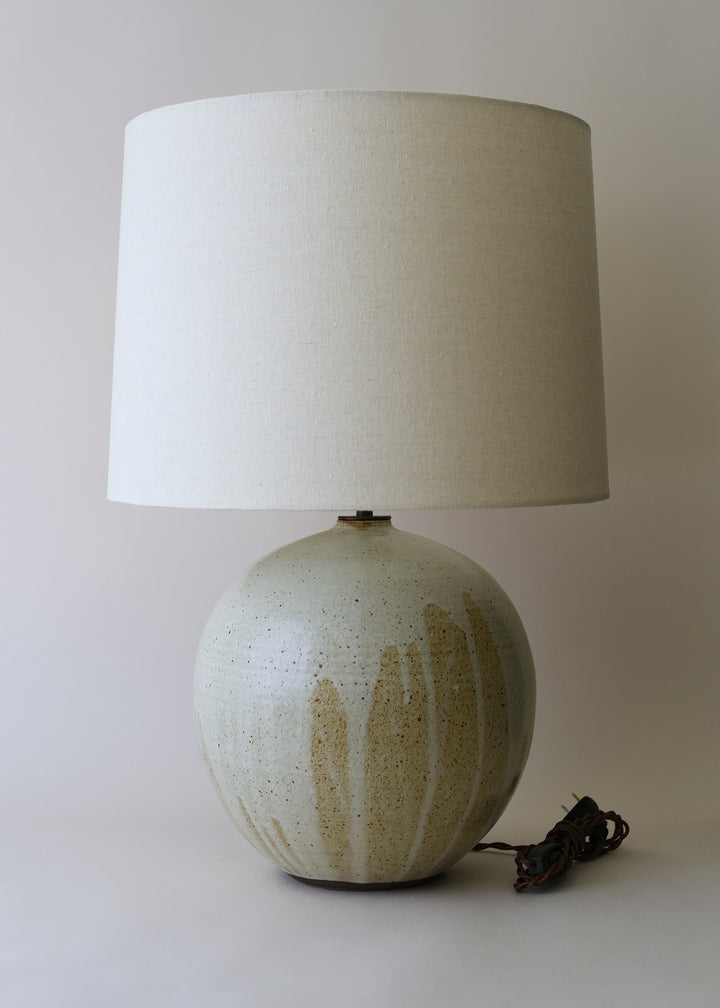 Large Orb Lamp in Poured Flecked Ivory - Victoria Morris Pottery