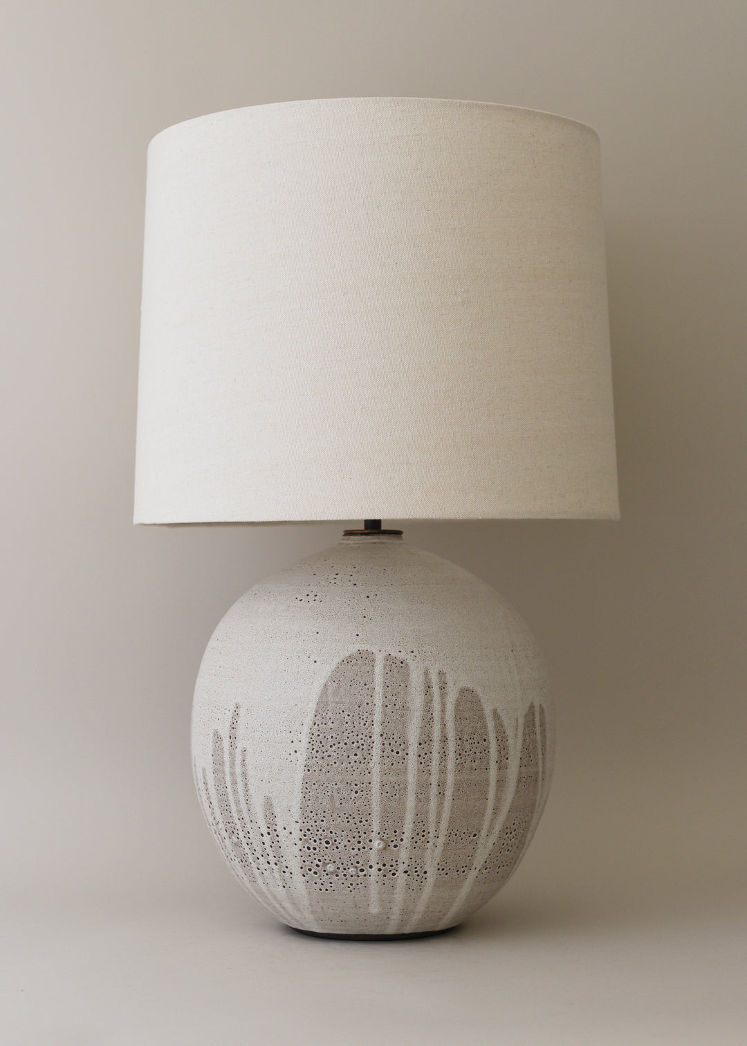 Large Orb Lamp in Poured White - Victoria Morris Pottery