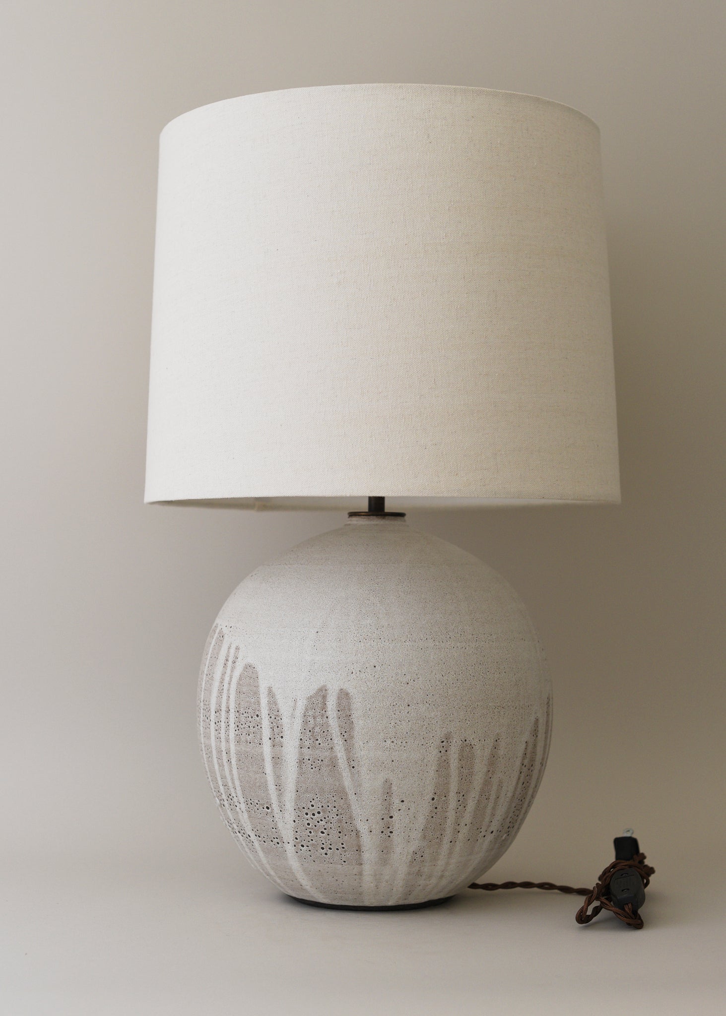 Large Orb Lamp in Poured White - Victoria Morris Pottery