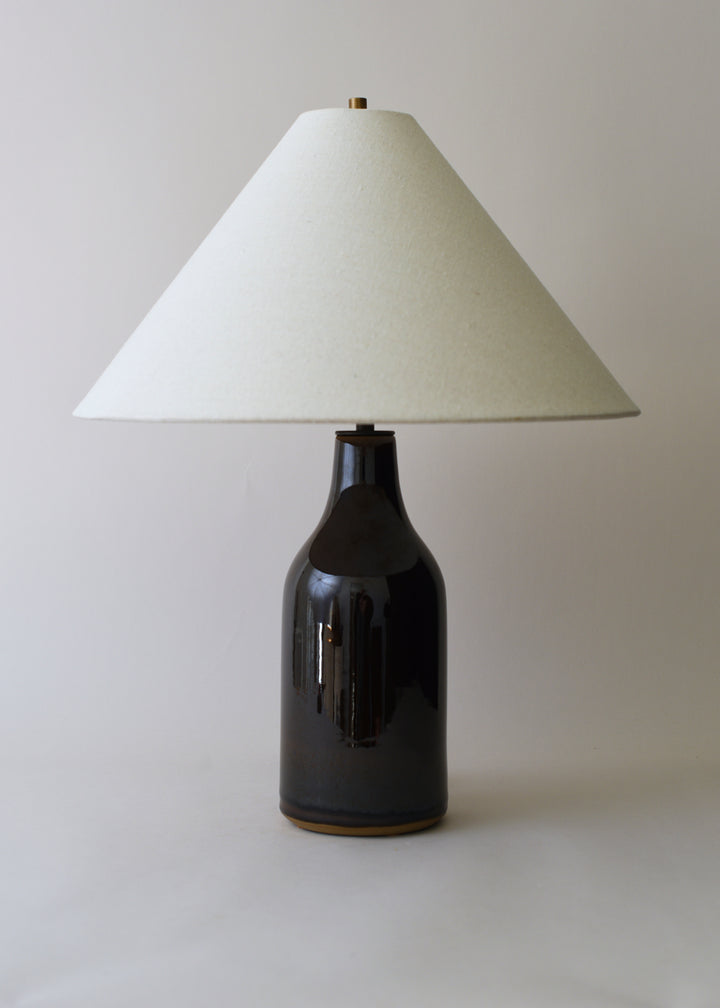 Small Bottle Lamp In Dark Amber - Victoria Morris Pottery