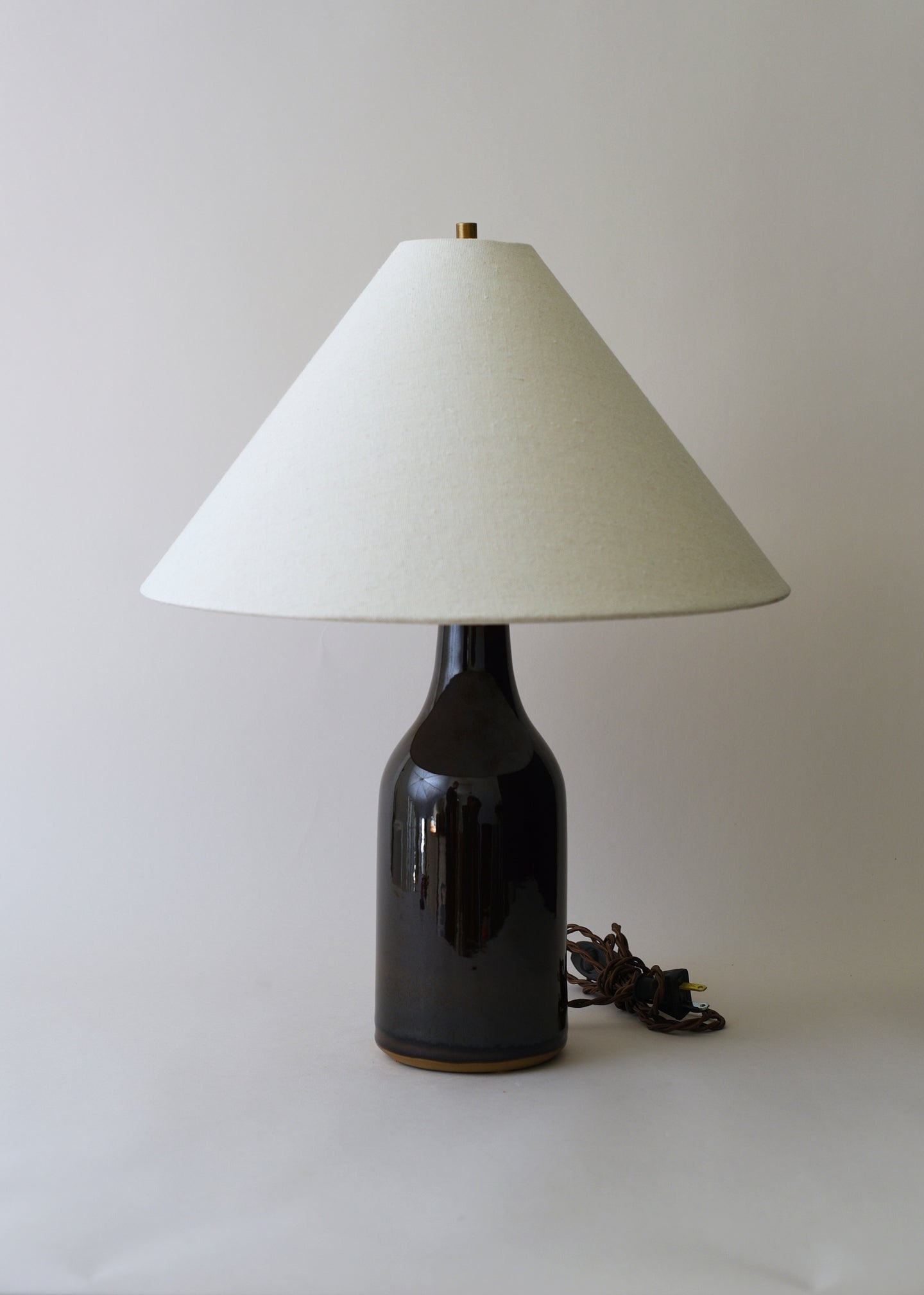 Small Bottle Lamp In Dark Amber - Victoria Morris Pottery