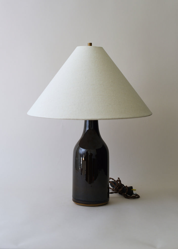 Small Bottle Lamp In Dark Amber - Victoria Morris Pottery