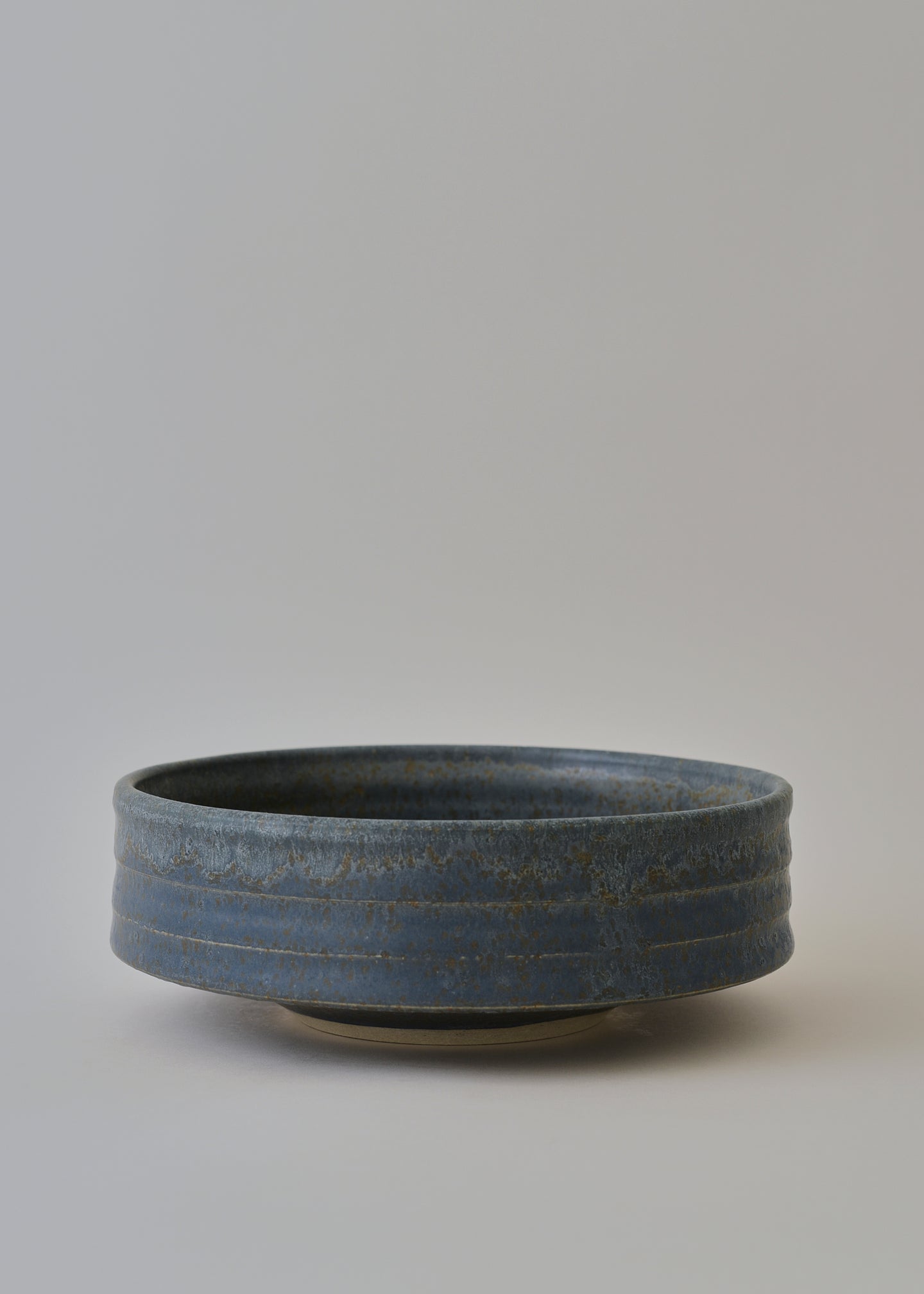 Large Ridged Architectural Bowl  in Lake Blue - Victoria Morris Pottery