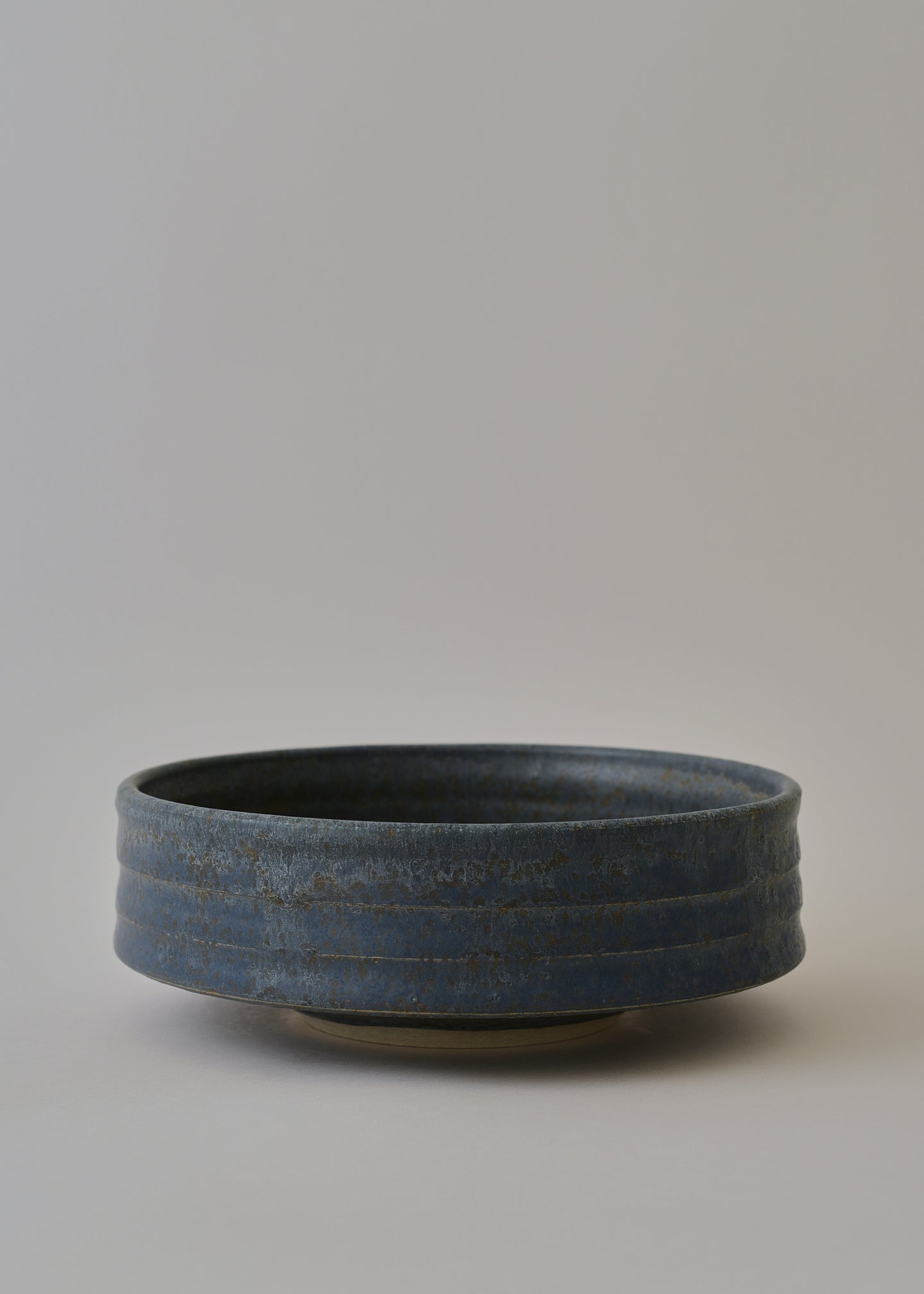 Large Ridged Architectural Bowl  in Lake Blue - Victoria Morris Pottery