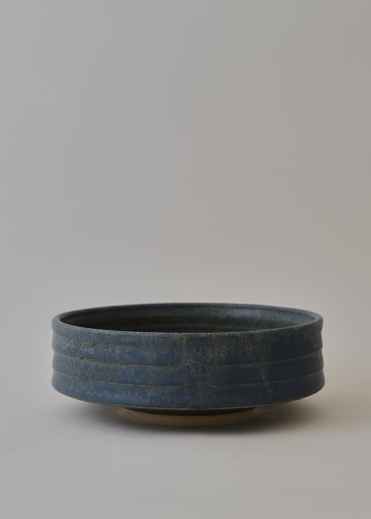 Large Ridged Architectural Bowl  in Lake Blue - Victoria Morris Pottery