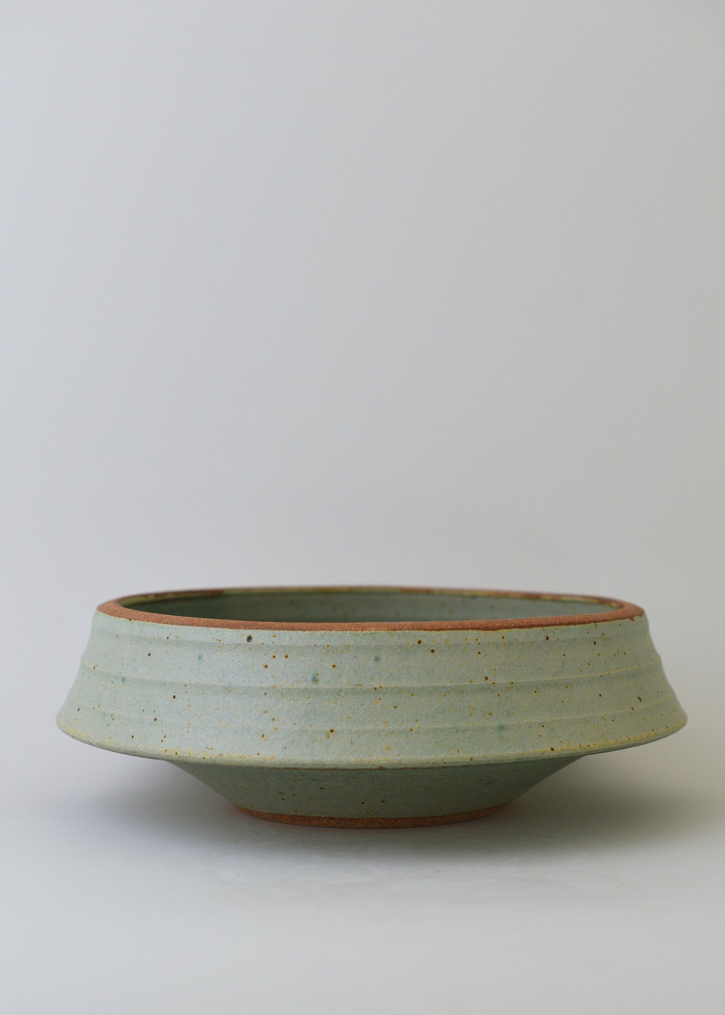 Large Ridged Architectural Bowl in Copper Green - Victoria Morris Pottery