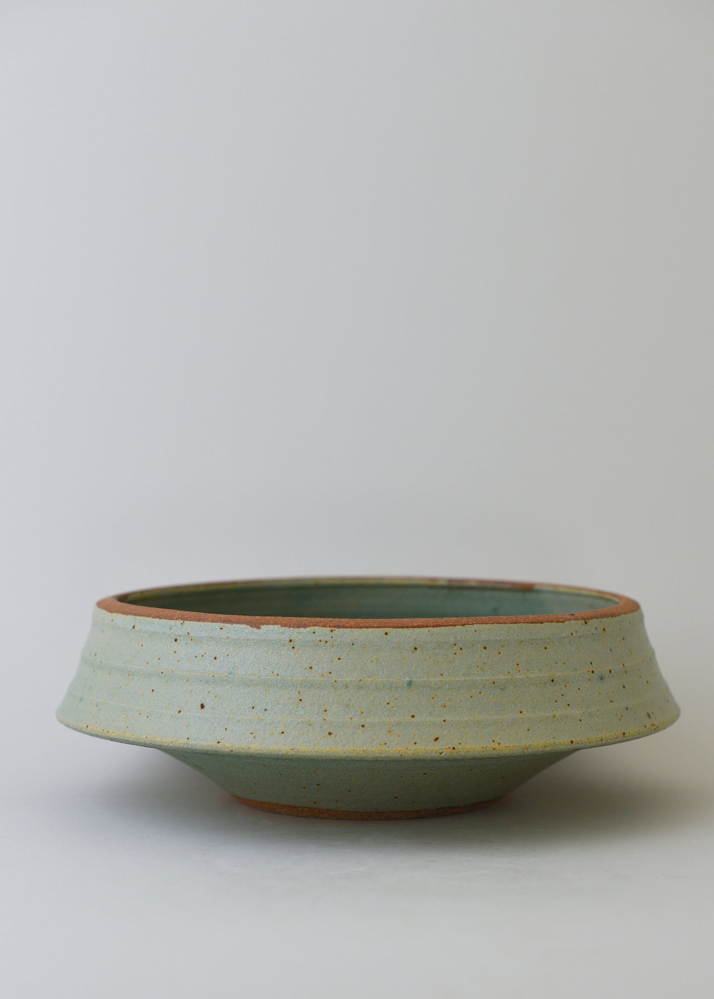 Large Ridged Architectural Bowl in Copper Green - Victoria Morris Pottery