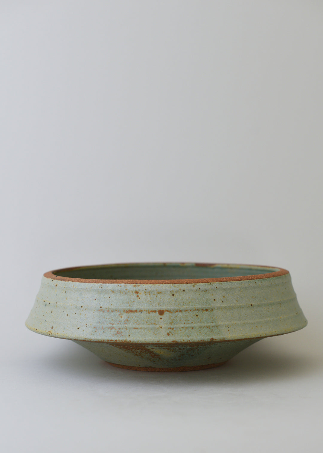 Large Ridged Architectural Bowl in Copper Green - Victoria Morris Pottery