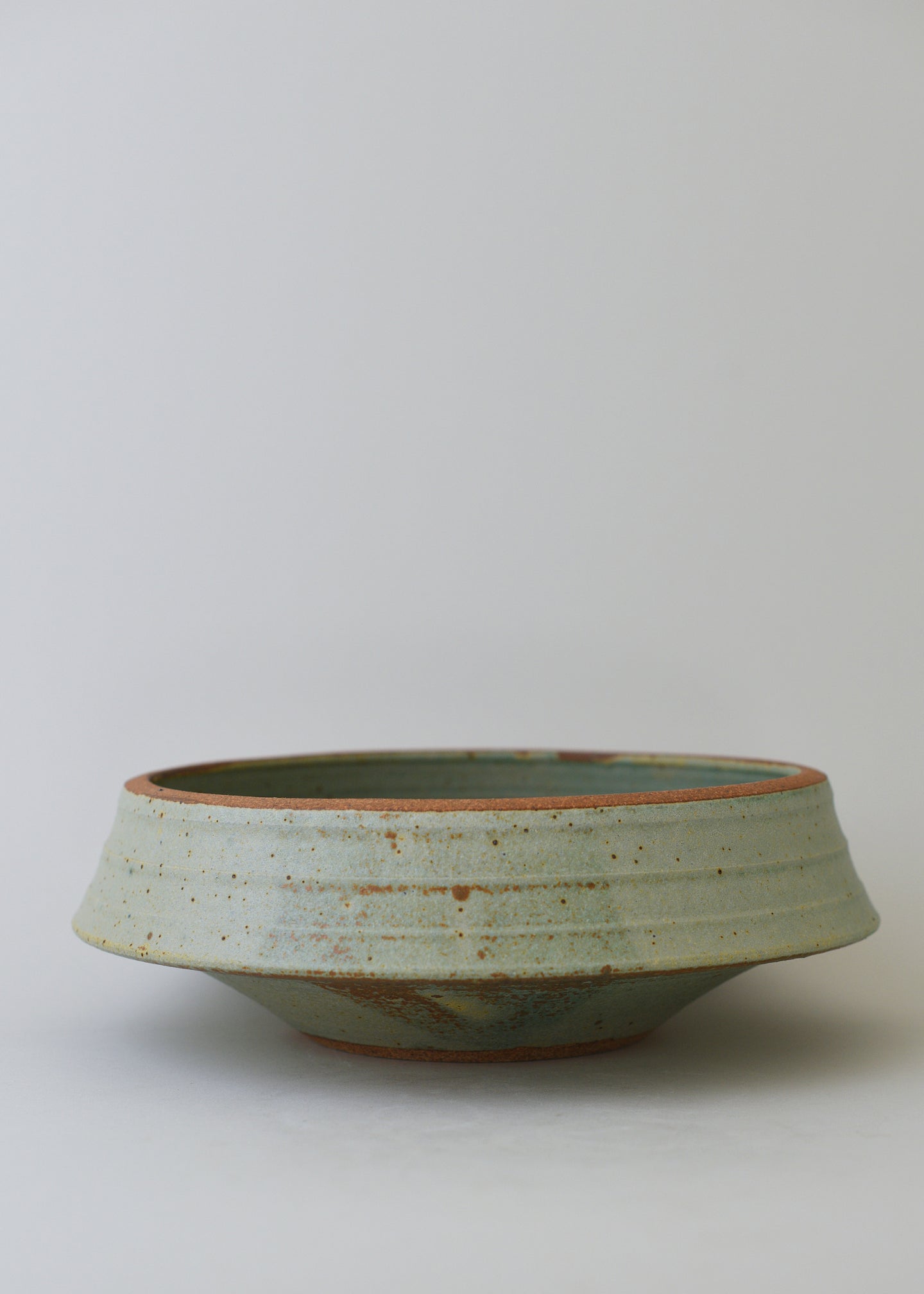 Large Ridged Architectural Bowl in Copper Green - Victoria Morris Pottery