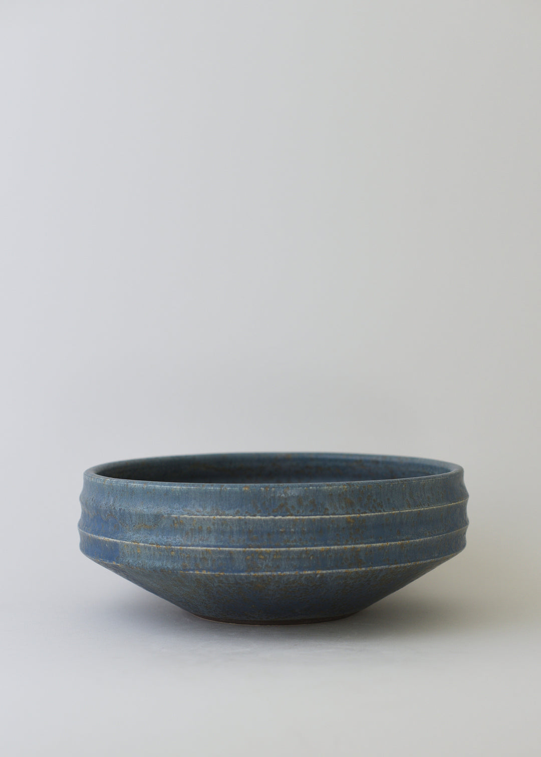 Large Ridged Architectural Bowl  in Lake Blue - Victoria Morris Pottery