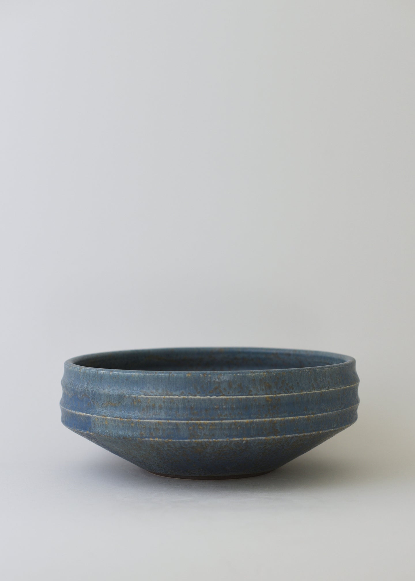Large Ridged Architectural Bowl  in Lake Blue - Victoria Morris Pottery