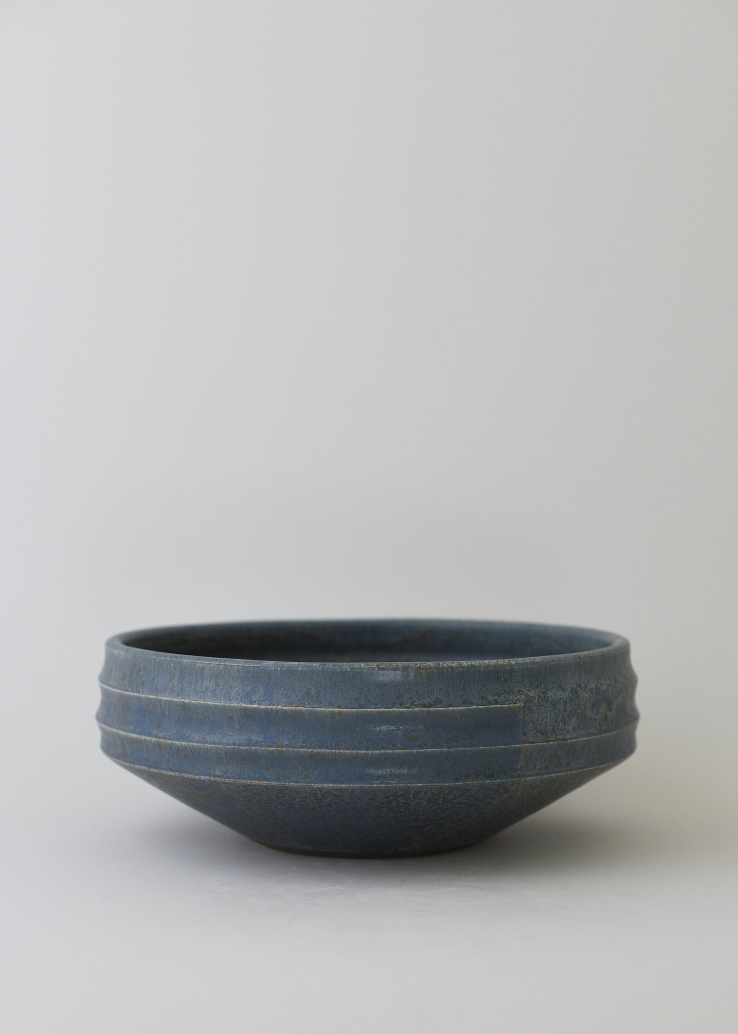 Large Ridged Architectural Bowl  in Lake Blue - Victoria Morris Pottery