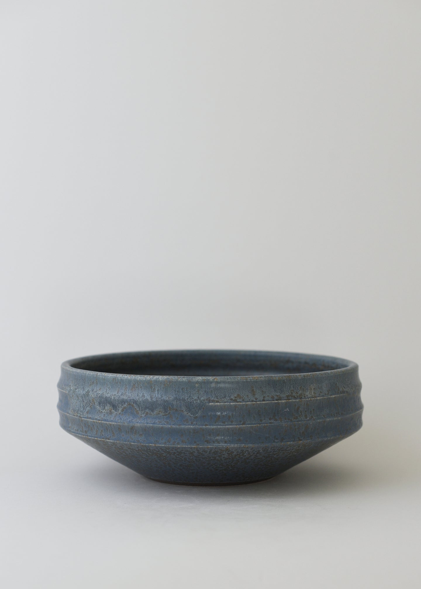 Large Ridged Architectural Bowl  in Lake Blue - Victoria Morris Pottery