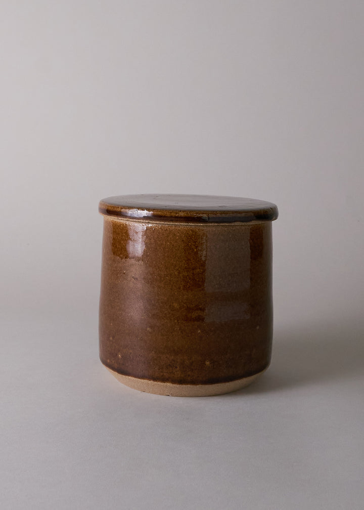 Extra Small Canister in Dark Amber - Victoria Morris Pottery