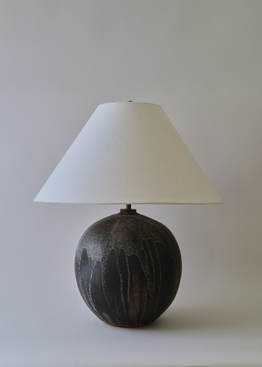 Large Dimple Orb Lamp in Lichen - Limited Edition - Victoria Morris Pottery