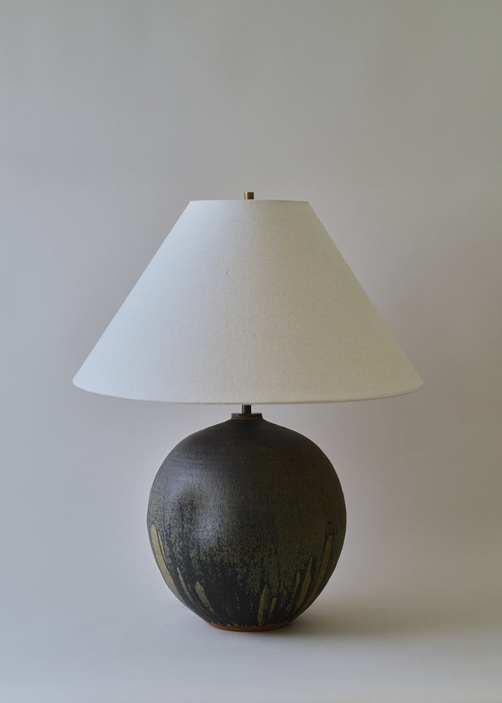 Large Dimple Orb Lamp in Lichen - Victoria Morris Pottery