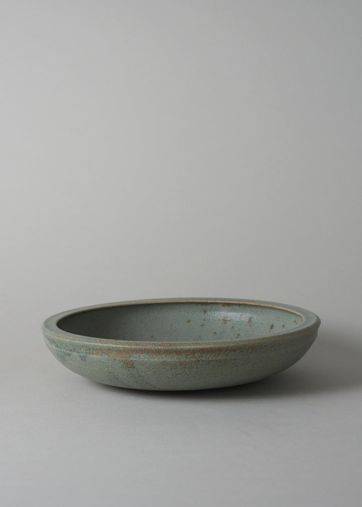 Low ledge Series Bowl in Copper Green - Victoria Morris Pottery