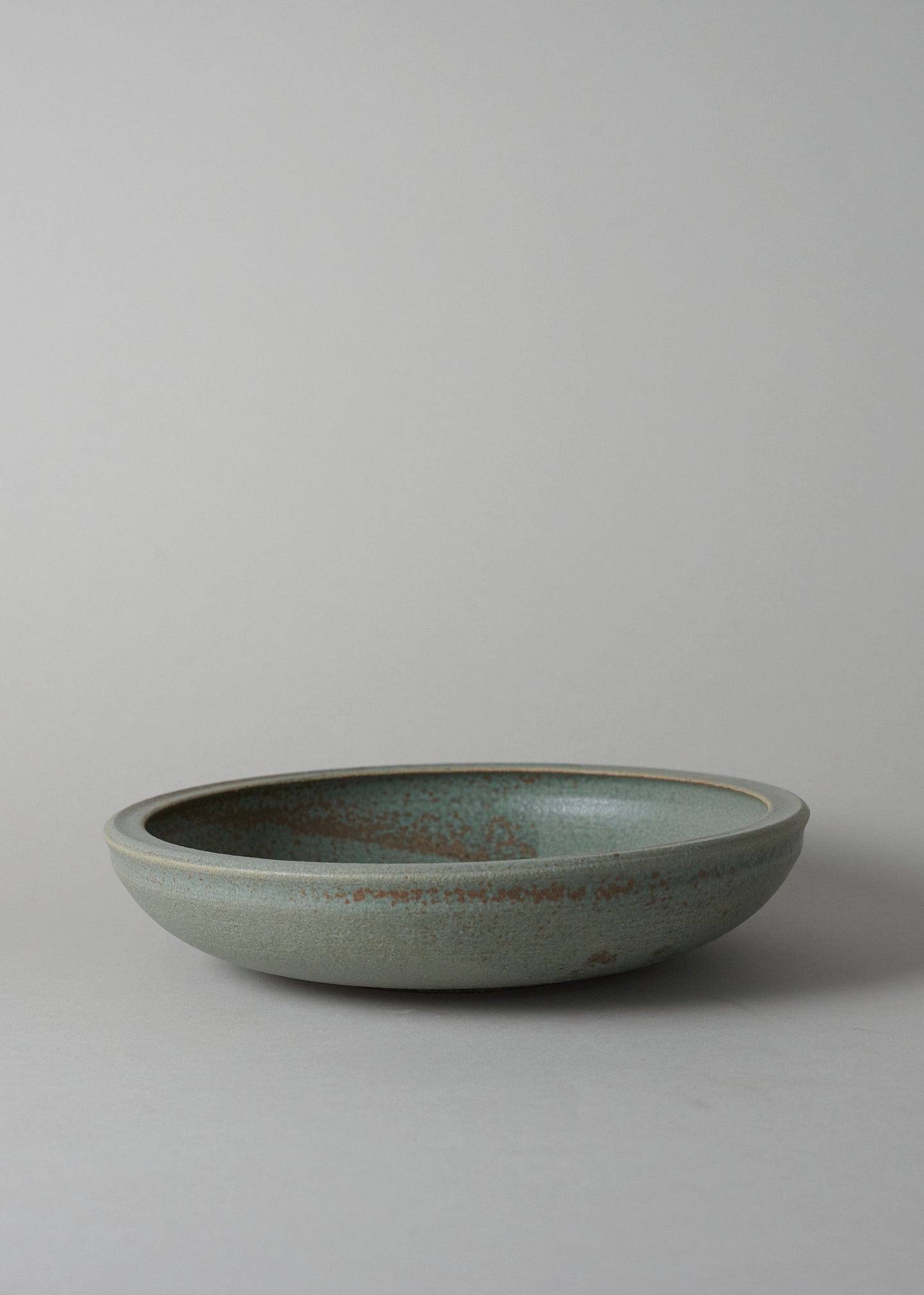 Low ledge Series Bowl in Copper Green - Victoria Morris Pottery