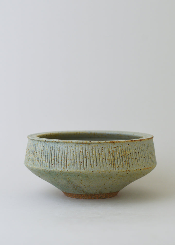 Lined Series Bowl in Copper Green - Victoria Morris Pottery