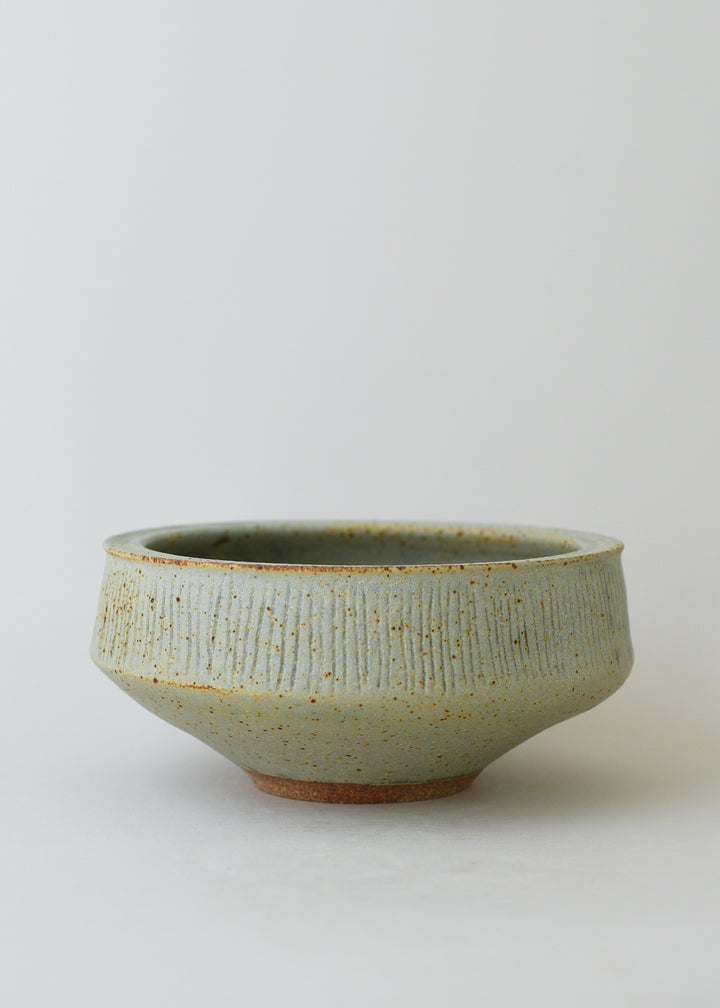 Lined Series Bowl in Copper Green - Victoria Morris Pottery