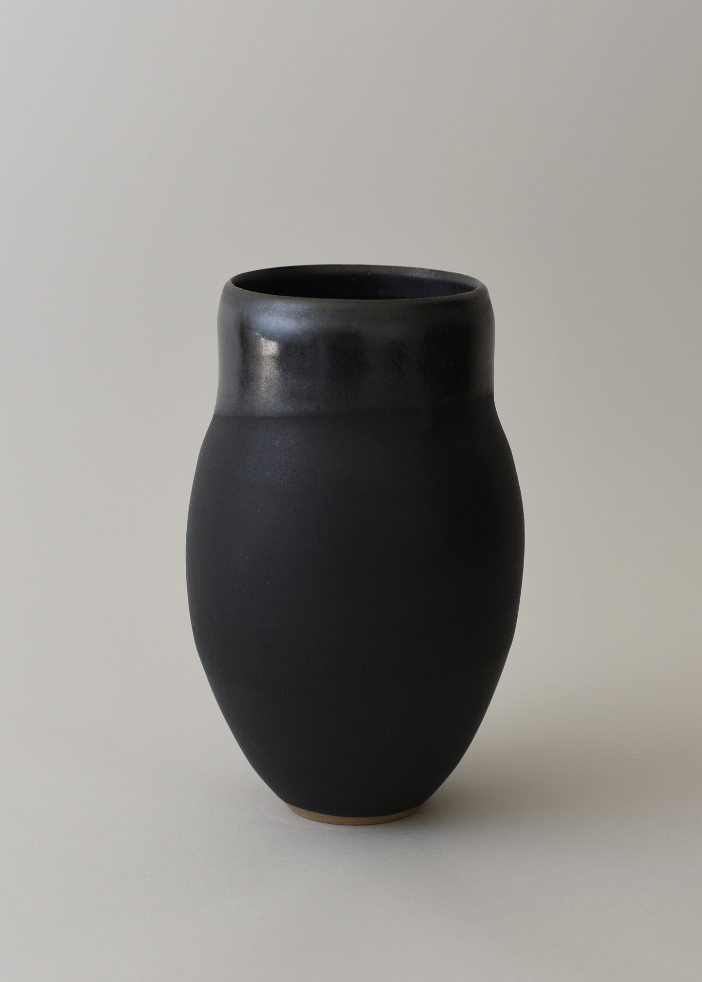 Small Figure Vase in Charcoal Stripe - Victoria Morris Pottery