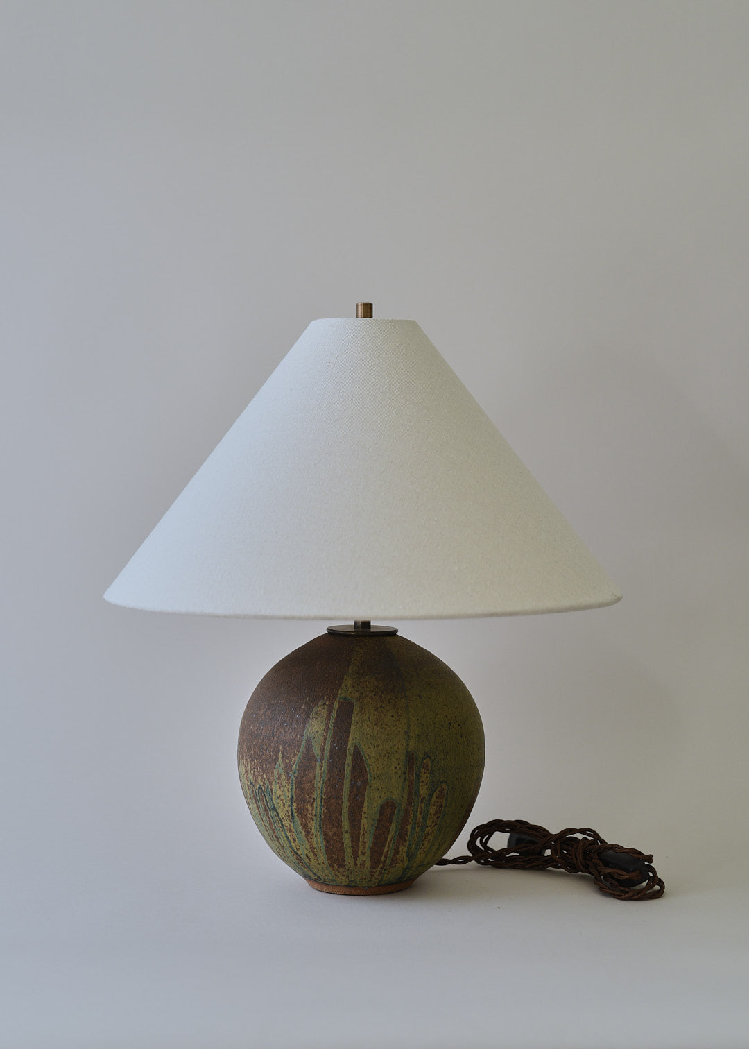 Small Orb Lamp in Poured Lichen - Victoria Morris Pottery