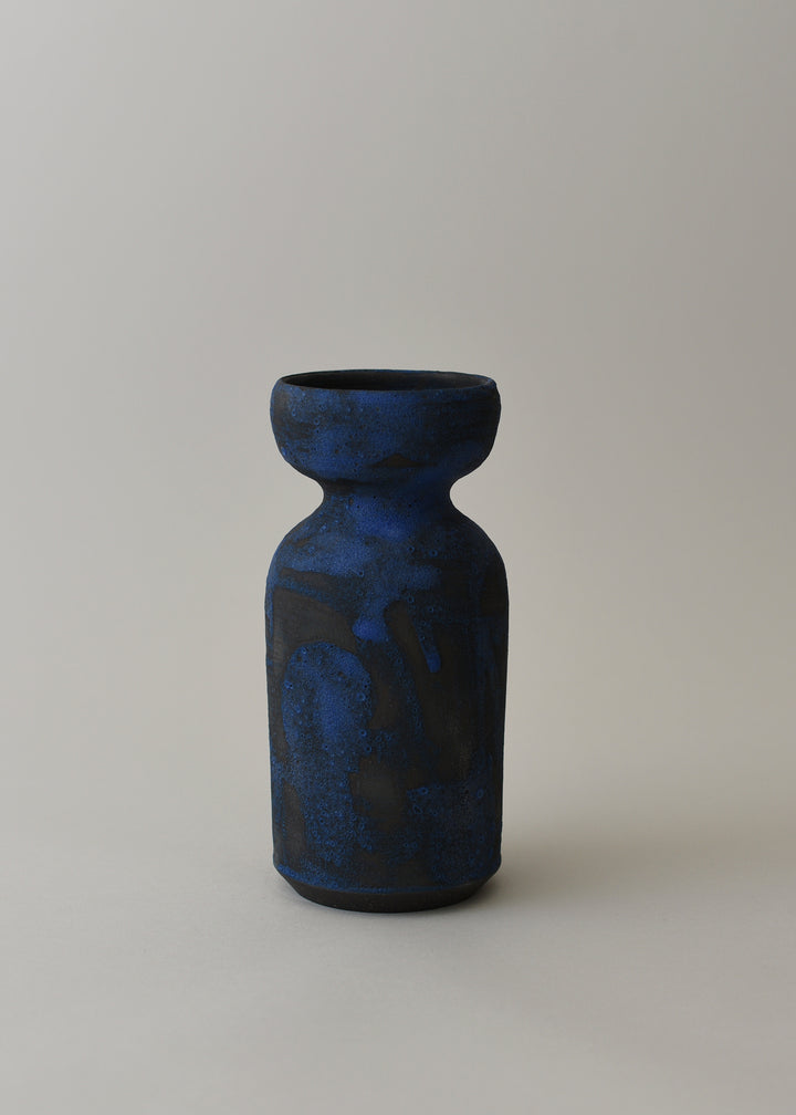 Small Oko Vase no. 2 in Brushed Cobalt - Victoria Morris Pottery